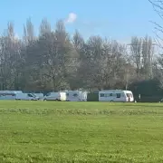 Travellers set up unauthorised camp near Alexander Stadium in Perry Barr