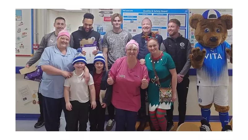 Stockport County FC Spreads Festive Cheer at Stepping Hill Hospital