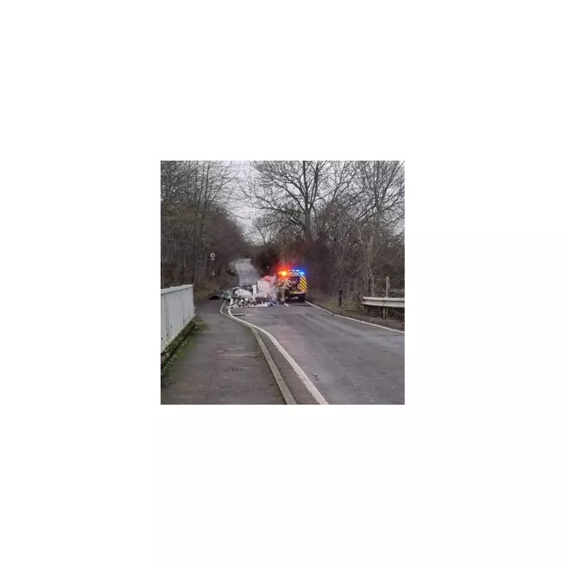 Fire Crews Tackle Burning Fly-Tipping Piles Blocking West Midlands Road