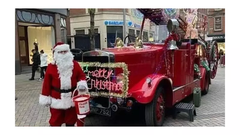 Nottingham's Festive Fire Engine Raises £1,334 for Fire Fighters Charity