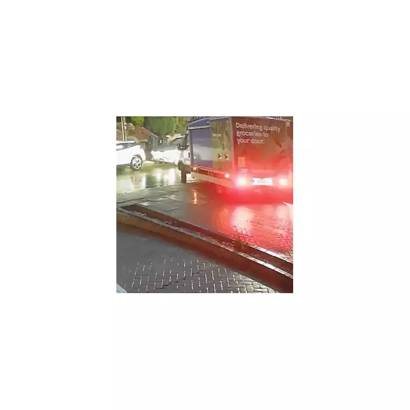 Tesco Delivery Van Wrecks Wall in Birmingham and Drives Off