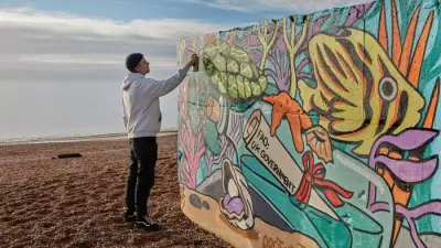 St Leonards Mural Marks High Seas Treaty Force & Urges UK Action