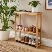 Dunelm's Stylish Bamboo Shoe Rack with 30% Discount Ideal for Compact Hallways