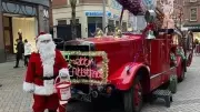 Nottingham's Festive Fire Engine Raises £1,334 for Fire Fighters Charity