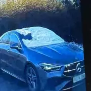 Shocking moment driver spotted with snow-covered windscreen in Walsall