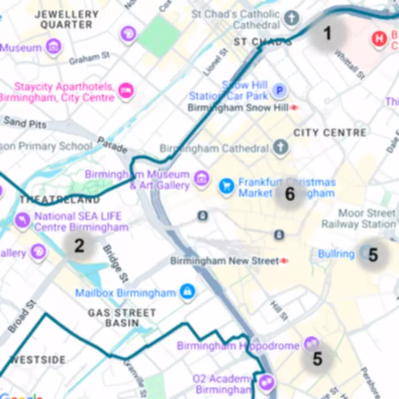 Birmingham City Centre Streets with Weapon Possession Reports Revealed