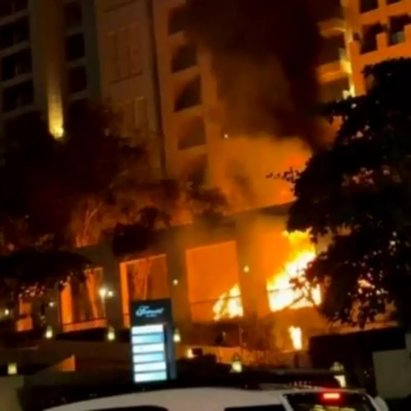 Dubai's Fairmont Hotel on Fire Following Alleged Missile Attack on Palm Jumeirah
