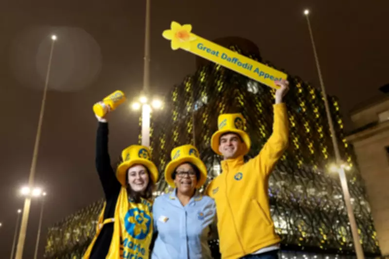 Library of Birmingham Illuminated Yellow for Marie Curie's 40th Anniversary Appeal