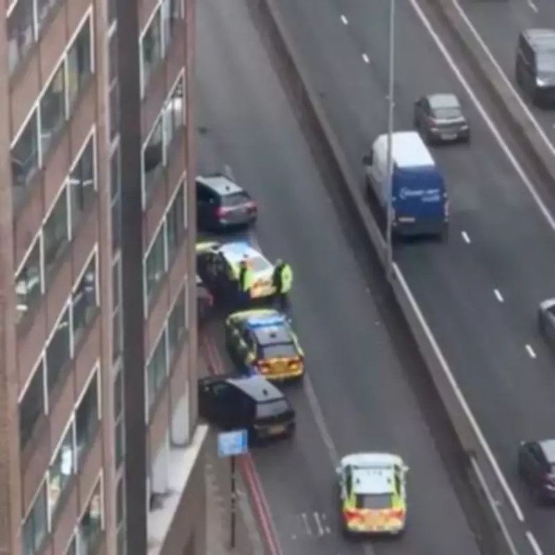 Police Chase Ends in Dramatic Crash on Birmingham's A38 Suffolk Street Queensway