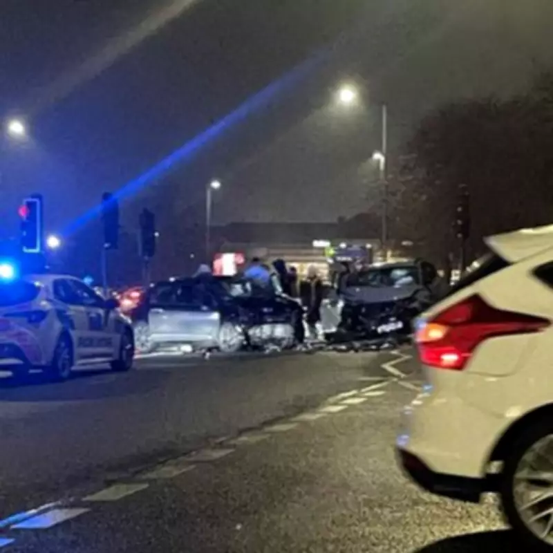 Three Men Hospitalised After Two-Vehicle Collision in Wednesbury Town Centre
