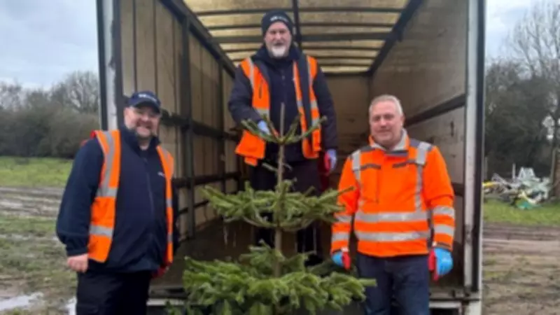 Volunteers Raise £1,413 by Recycling 80 Christmas Trees for NHS Charity