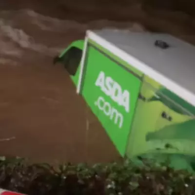 Asda Delivery Van Swept Away in Kidderminster River During Flooding