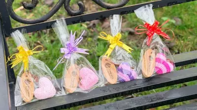 Care Home Residents Spread Valentine's Joy with Hidden Crochet Heart Keyrings