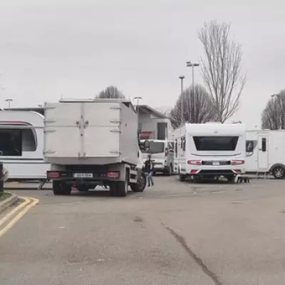 Travellers Occupy Council Car Park at Birmingham's Billesley Common
