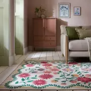 Dunelm's Vibrant Floral Scallop Rug Adds Colorful Touch to Home Decor