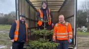 Volunteers Raise £1,413 by Recycling 80 Christmas Trees for NHS Charity