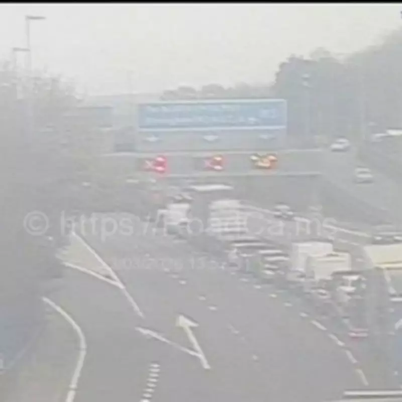 Major M5 Crash Causes Severe Delays After Multi-Vehicle Collision and Spillage