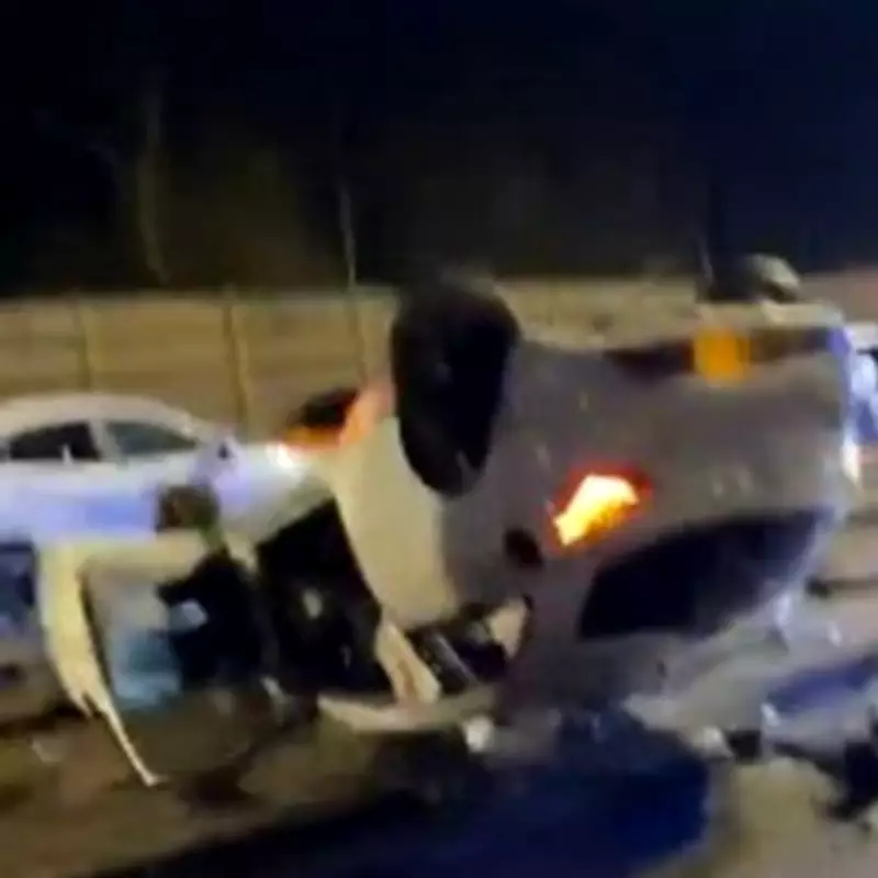 Miraculous Escape on M6 as Car Flips and Lorry Smashed in Late Night Crash