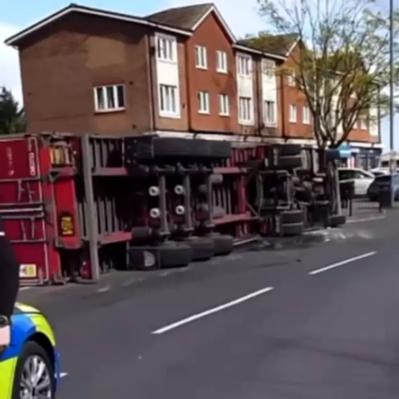 Stolen Lorry Loaded with Alcohol Overturns in Birmingham After Police Chase