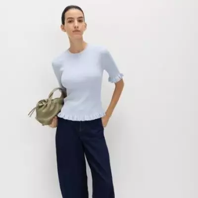 M&S 'In Demand' £20 Frill Detail Knitted Top Sells Out in All Four Colors