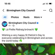 Birmingham Council Corrects 'Sad' St Patrick's Day Gaelic Message Blunder
