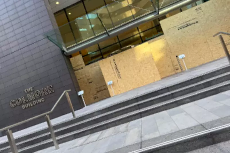 Birmingham's Colmore Building Boarded Up After Vandalism Attack
