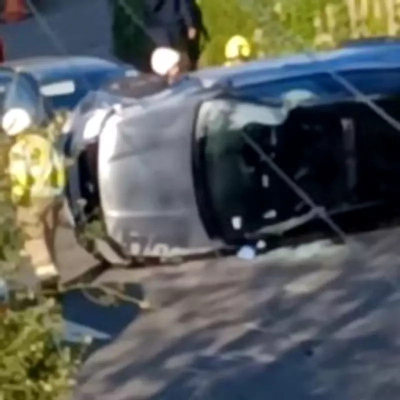 Car Flips in Five-Vehicle Crash on Vicarage Road in Birmingham