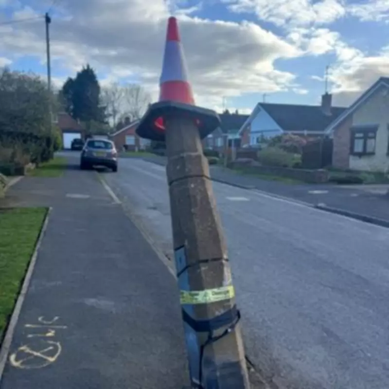 Council Solves Mystery of 'Danger' Tape on Broken Lamppost After Three Months