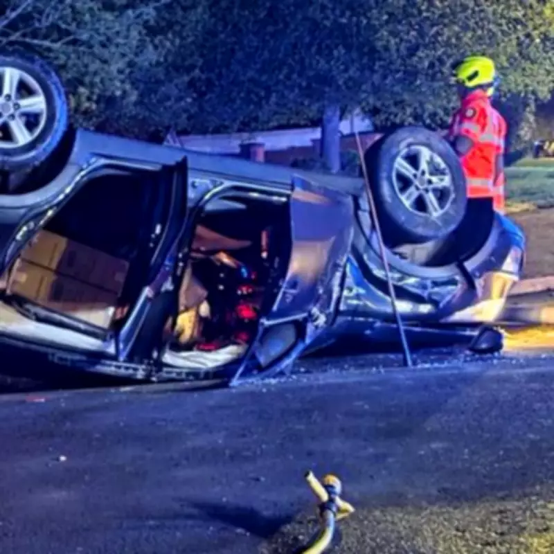 Driver Flees Scene After Flipping Car Onto Roof in Tamworth Street