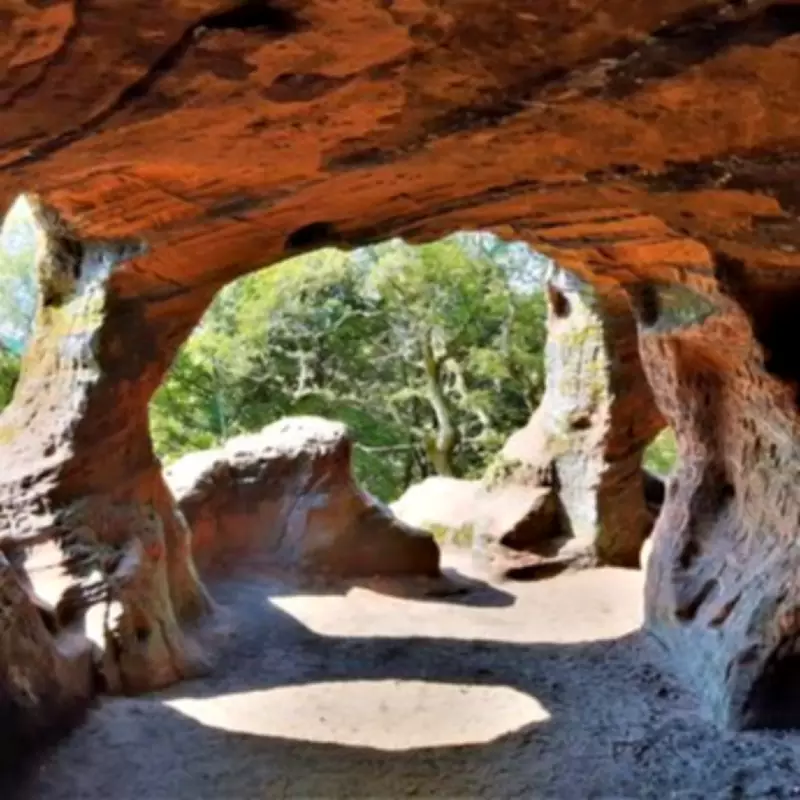 Hidden Gem Walk with Spooky Rock Formations Near Birmingham