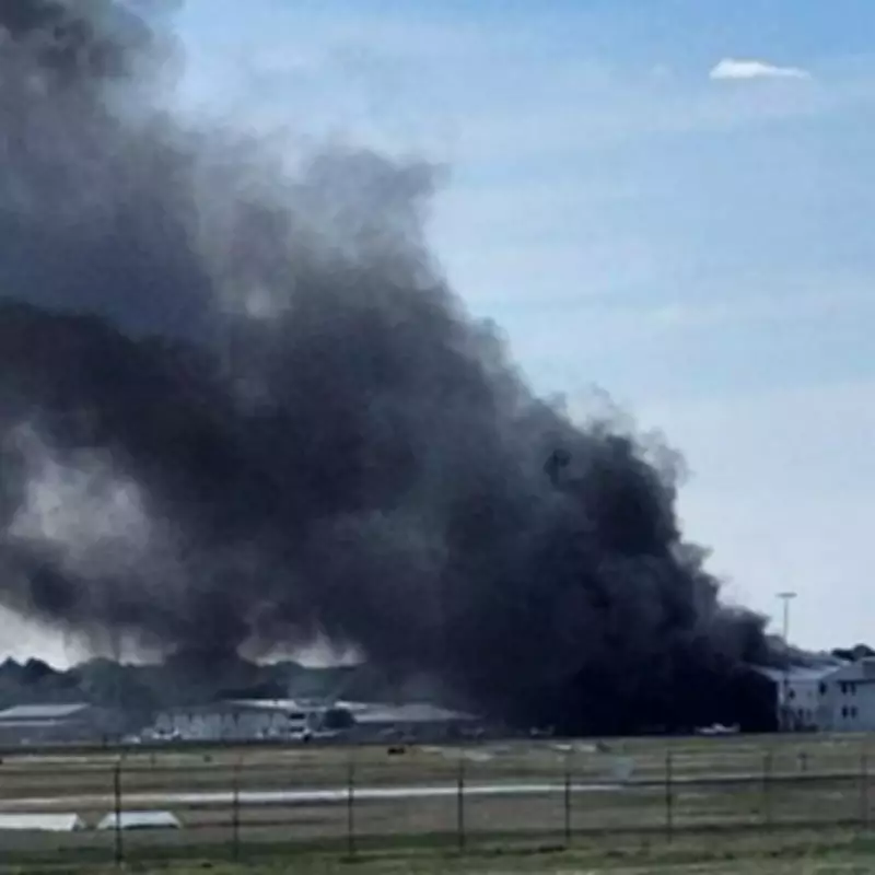 Plane Crashes Into Hangar at Parafield Airport, Sparking Huge Fire