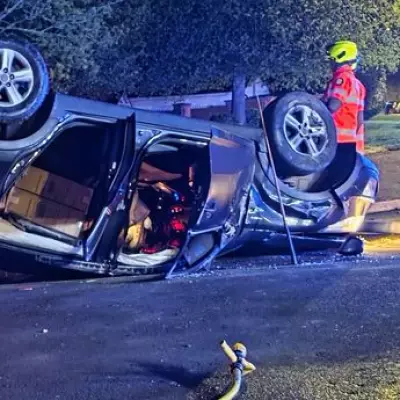Driver Flees Scene After Flipping Car Onto Roof in Tamworth Street