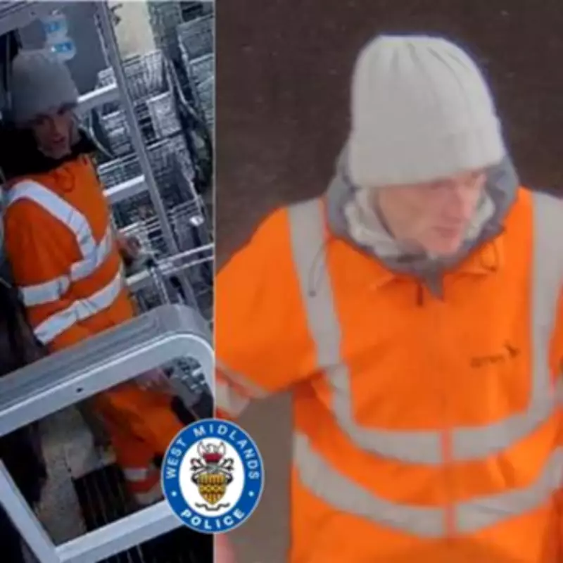 Birmingham Supermarket Robbery: Police Hunt Man in Orange High-Vis Overalls