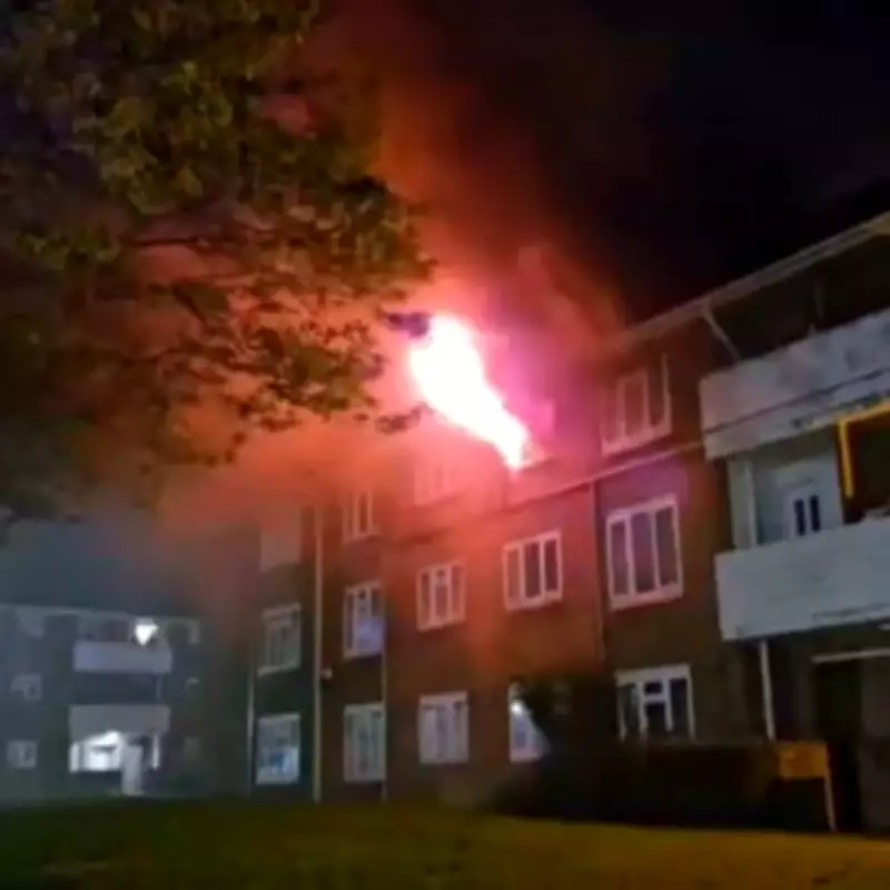 Dramatic Fire Engulfs Wolverhampton Flat: Residents Given Checks
