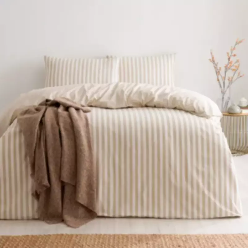Dunelm Adds Rhubarb Colour to Retro £15 Striped Bedding Set