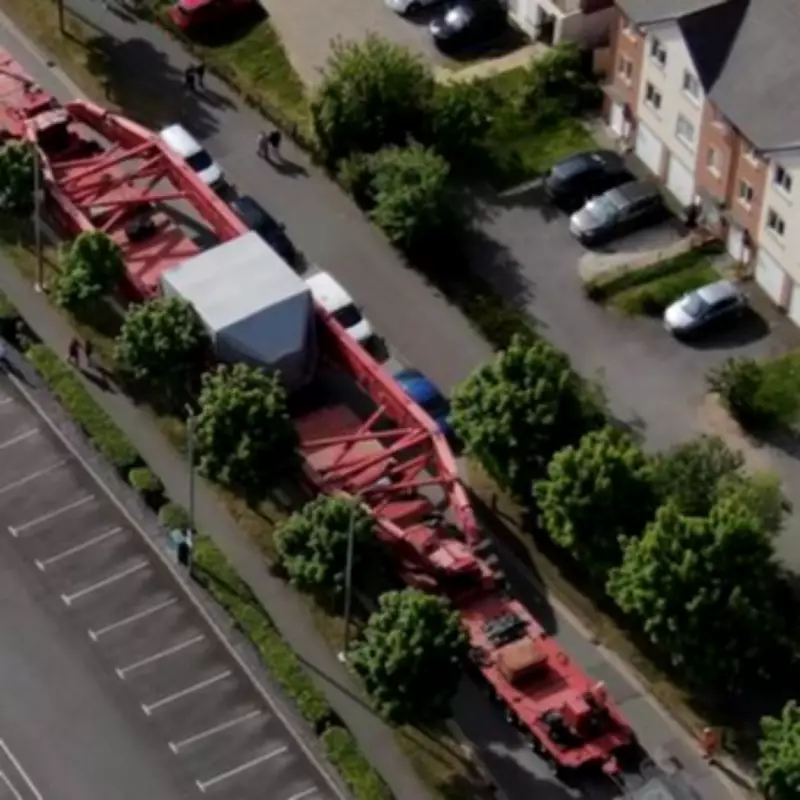 Police Escort 430-Tonne Load Size of Two Blue Whales Through Rugby