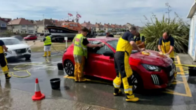 RNLI Volunteers Swap Sea Boots for Sponges in Mayday Car Wash Fundraiser
