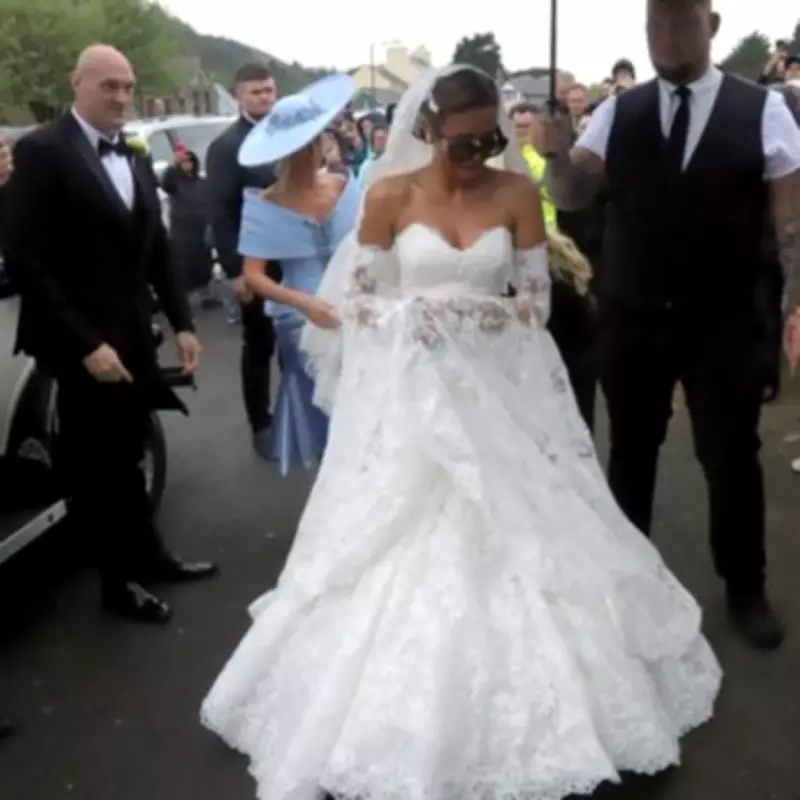 Venezuela Fury Wears White Fishtail Dress and Crocs to Church Wedding