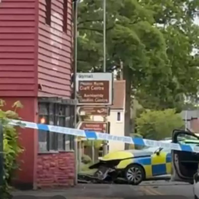 West Midlands Police Car Wrecked in Solihull Crash, Man Hospitalised