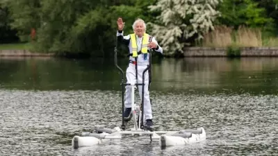 Man, 82, breaks four world records walking on water for 24 hours