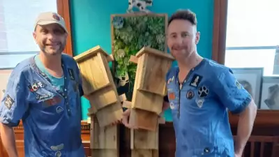 Welshpool Interact Club Installs Bat Boxes from Llanfyllin Men's Shed