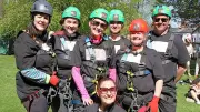 Brave Fundraisers Abseil St Asaph Cathedral for Rotary Club Centenary
