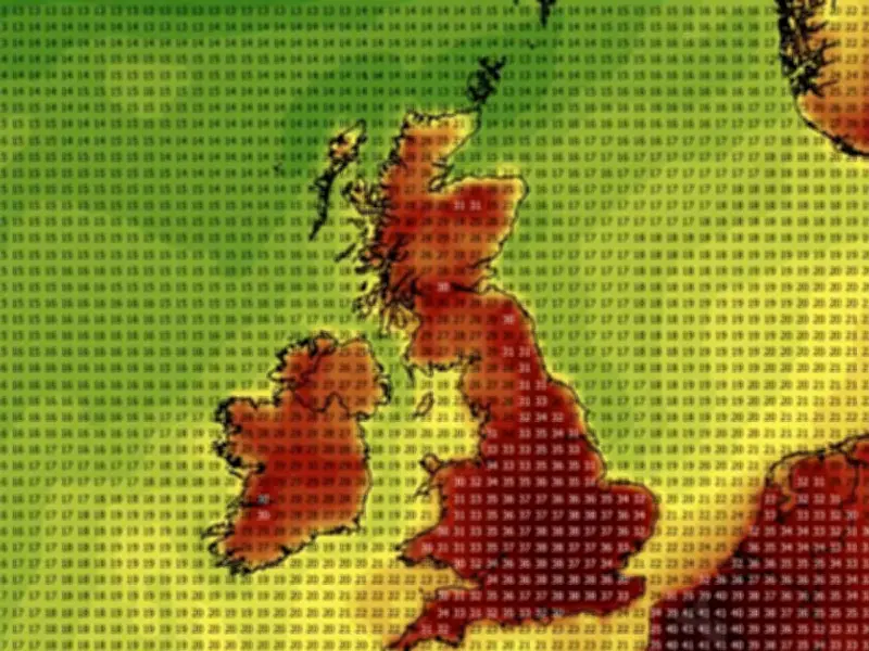 18 UK counties face 41C heatwave in July, WX Charts maps show