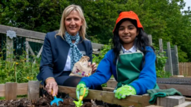 David Wilson Homes Donates Gardening Gear to Fixby School