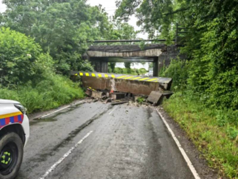 Major rail disruption after lorry hits Bedworth bridge causing partial collapse