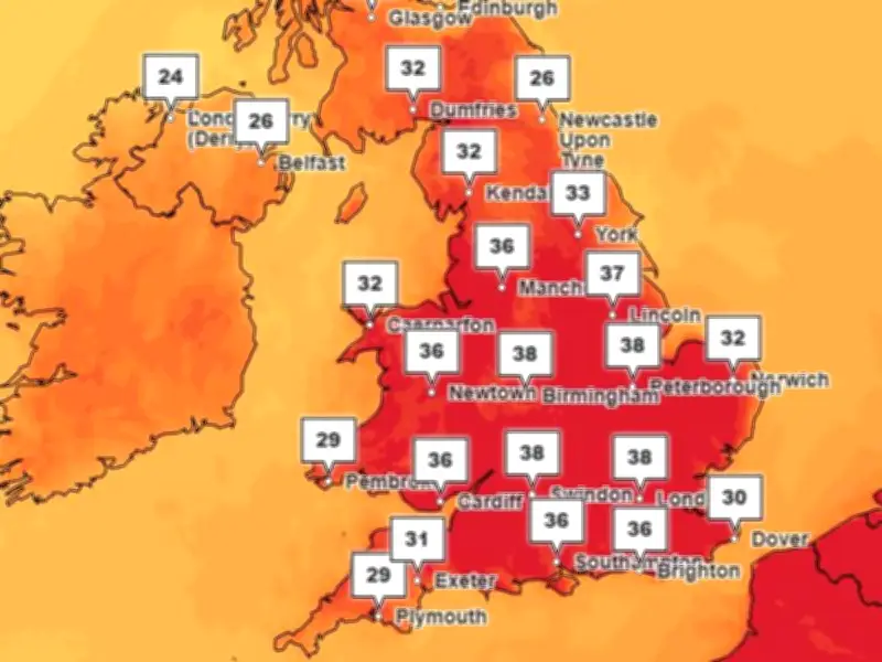 Met Office Issues Red Extreme Heat Warning for Birmingham as Temperatures Could Reach 39C