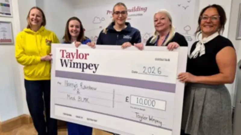 Milton Keynes Housebuilder Raises £10,000 for Children's Mental Health