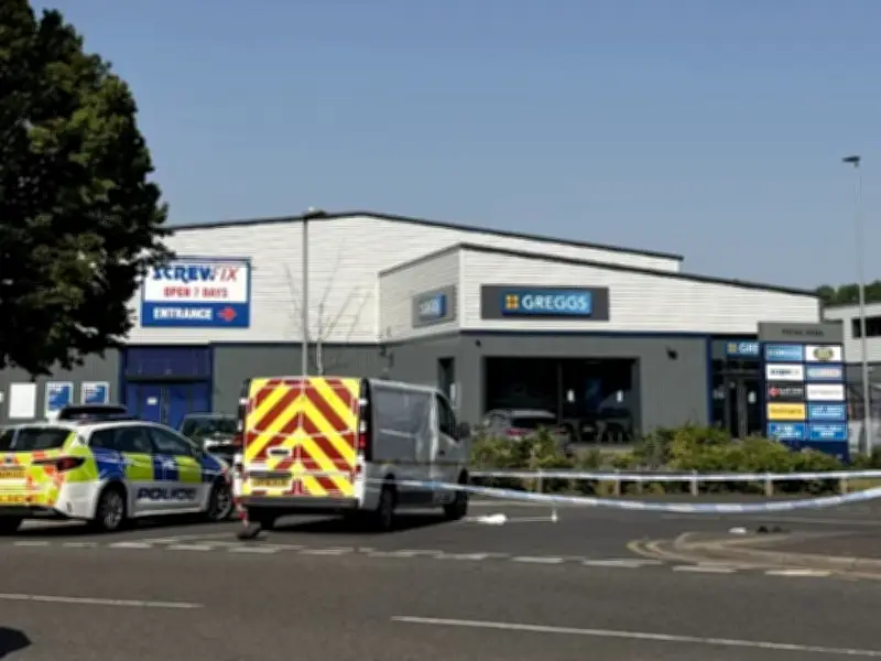 Police Cordon Outside Greggs and Screwfix in Great Barr Business Park