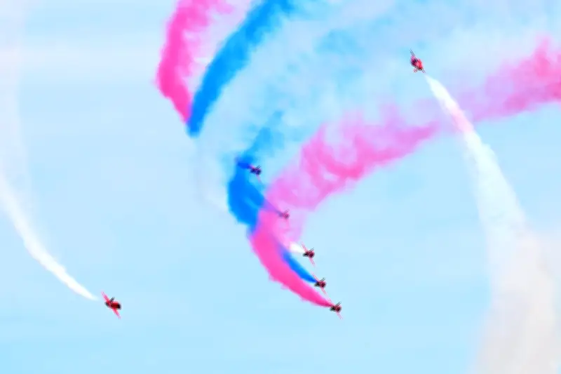 Red Arrows Flight Path Map for Cosford Air Show 2024