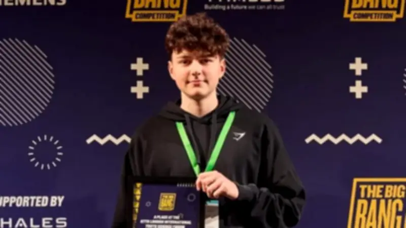 Surrey student wins top prize for pinball machine made from rubbish